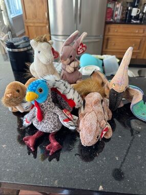 Ty Plush Beanie Babies Lot - Multicolor Brown Blue Pink Tan